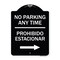 Signmission No Parking Anytime Prohibido Estacionar W/ Right Arrow Heavy-Gauge Alum, 24" x 18", BW-1824-23766 A-DES-BW-1824-23766 - alternate 1